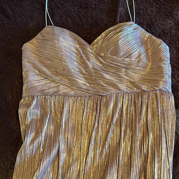NWT Mac Duggal Metallic Ruched A-Line Gown Size 16 - Picture 9 of 16